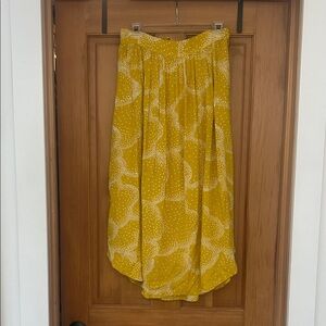 Anthropologie Yellow and White High Low Skirt
